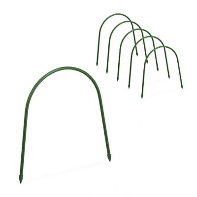 Imagen de Relaxdays Tunnelbögen im 6er Set Pack 6 Arcos para Túnel Invernadero, Estructura de Miniinvernadero, 31 x 33 cm, Resistentes, Flexibles, Verde, Acero