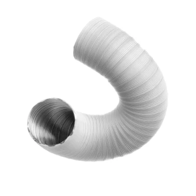 Imagen de Ø 100mm Conducto de Aire Flexible para Campana Extractora, Acondicionado, Extractor, Secadora Manguera Escape Semirrígida 1.5m Conductos Ventilación Aluminio Blanco