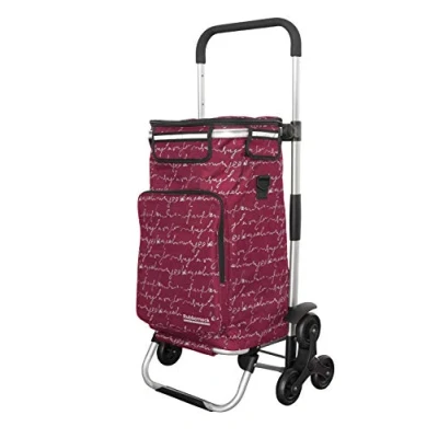 Imagen de Rubberneck Carrito de la Compra Plegable con 6 Ruedas, Bolsa Isotérmica y Asa Ajustable, Rojo