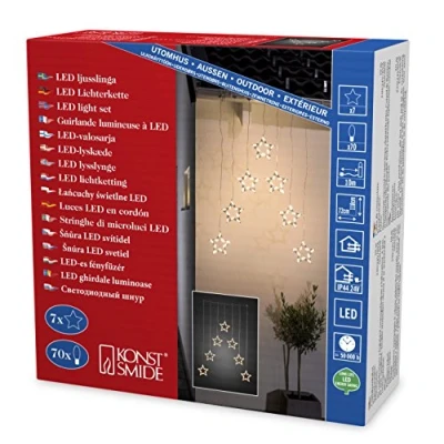 Imagen de Konstsmide Christmas Cortina de luces LED stars 70 flg.