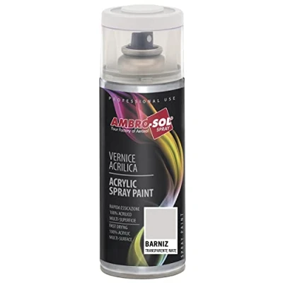 Imagen de AMBRO SOL Pintura acrílica en spray, color Transparente, resultado profesional múltiples superficies, exteriores e interiores, 400 ml