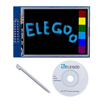 Imagen de ELEGOO Pantalla Táctil TFT de 2,8 Pulgadas con Tarjeta SD Todos Los Datos Técnicos en CD Compatible Arduino UNO R3 Placa