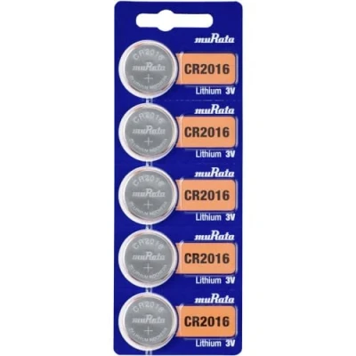 Imagen de Murata CR2016 BEABAE Pilas de botón CR 2016 (Litio, 90 mAh, 3 V, 5 Unidades)