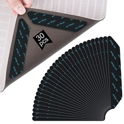 Imagen de Vicloon 30pcs Pinzas para Alfombras Anti Rizado Suelos De Madera, Reutilizables Y Cinta Multiusos