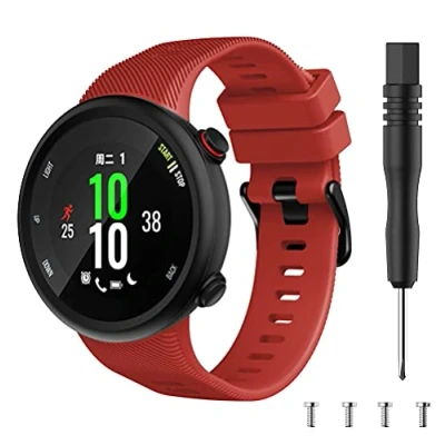 Imagen de Chainfo Bandas de Repuesto compatible con Garmin Forerunner 45 / Swim 2, Reloj Correa Silicona Suave Correas Pulseras Deportiva Pulsera NO220902 (Red)