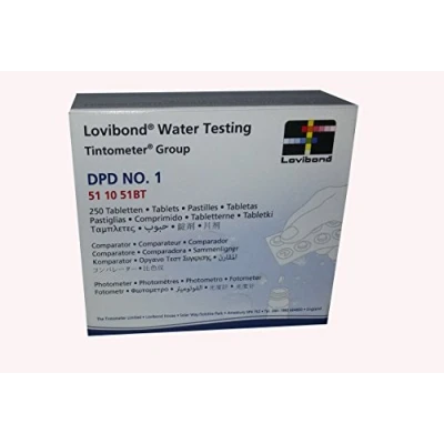 Imagen de Lovibond Recambio tabletas reactivo medición Cloro Libre DPD 1 Lvd. Recarga 250 U. Fotómetro Tintometer. 51 10 51BT