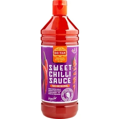 Imagen de Go Tan Salsa Chili dulce aromática GMO Free, Origen sudeste asiático, Sabor especiado con toque picante, Dulce, 1 L (Paquete de 1)