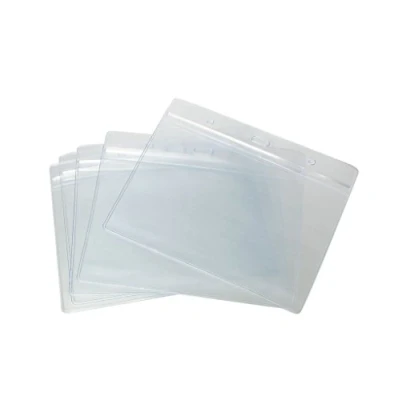 Imagen de CKB Ltd Fundas para tarjetas de identificación Bolsillo transparente portador A6 Horizontal grande, bolsos plástico 17.5cm x 11.8cm capacidad tamaño la tarjeta 105 148mm 10 Piezas
