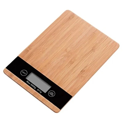 Imagen de Malloy BáSculas de Cocina Bambú, Pantalla LCD, Digitales Hasta 5 Kg, PanaderíA, y Hogar DiseñO
