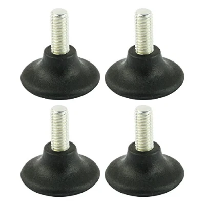 Imagen de sourcing map Pie nivelador ajustador 4 pcs. M8 x 20mm de Rosca 37mm Muebles Cabeza Deslizantes