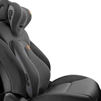 Imagen de Ergocar Cojin Lumbar y Almohada de Cuello para Silla Oficina/Coche/Juego, Blando Espuma Memoria Alivio del Dolor Espalda, &amp; Eléctrica,Black Masaje