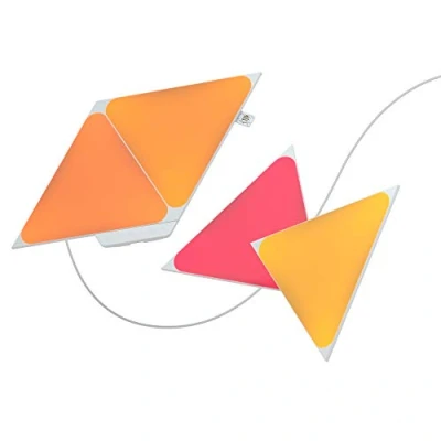 Imagen de Nanoleaf Shapes Triangle Starter Kit, 4 Triángulos Luminosos Led RGBW Apliques de Pared Interior Modulares, Luces Inteligentes 16M Colores WiFi, Compatible con Alexa, para Decoración y Gaming
