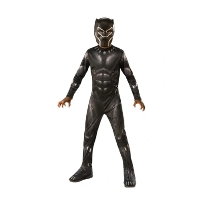 Imagen de Rubies Disfraz Black Panther Classic Endgame para niños y niñas, Jumpsuit impreso con cubrebotas máscara moldeada, Oficial Marvel Navidad, Carnaval, Fiestas Halloween
