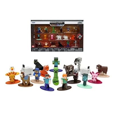 Imagen de Jada Set de 18 Figuras Minecraft Caves&amp;Cliffs, Fabricadas en Metal, 4cm, Coleccionables, Licencia Oficial (253265008)