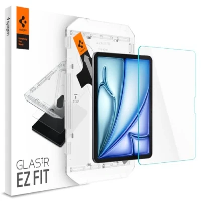 Imagen de Spigen Glas.tR EZ Fit Protector Pantalla para iPad Air 6 M2 (2024), 11 Pulgadas, 1 Unidad, Dureza 9H, Instalación Fácil, Alta Definición