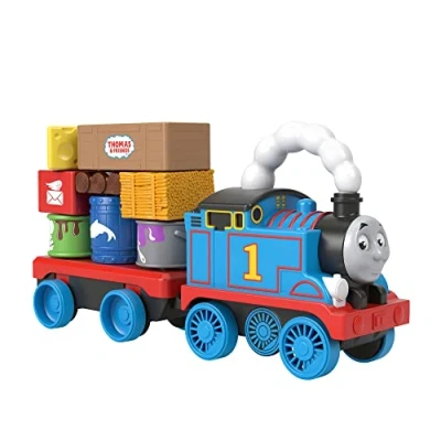 Imagen de ​Fisher Price Thomas &amp; Friends Wobble Cargo Stacker Train, push along engine with stacking blocks for toddlers and kids ages 2 years up