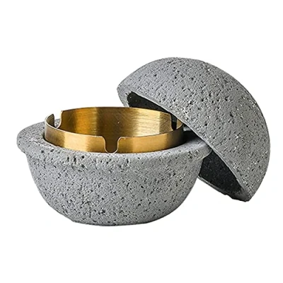 Imagen de cubo de basura mesa, basura, cocina, para cosméticos, acero inoxidable, también es adecuado como decoración mesa (2, gris)