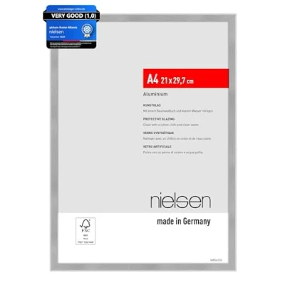 Imagen de nielsen marco de aluminio Atlanta, 21x29,7 cm (A4), Estructura Plata Mate