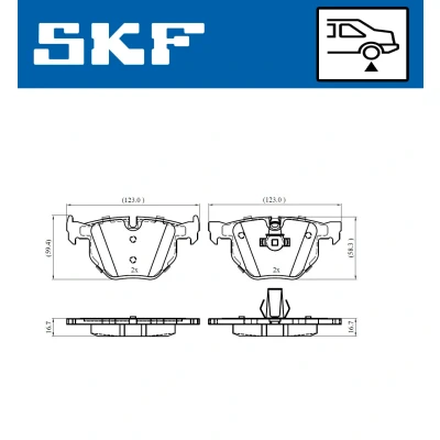 Imagen de SKF VKBP 90316 Juego de pastillas freno preparado para indicador desgaste