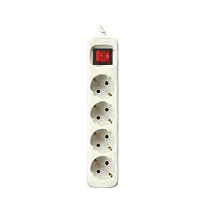 Imagen de SILVER ELECTRONICS 9638 Regleta Tomas con Interruptor, Blanco, 4 Enchufes / 3 Metros
