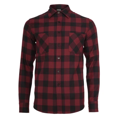 Imagen de Urban Classics Checked Camisa, Hombre, Talla: 3XL, Black/burgundy