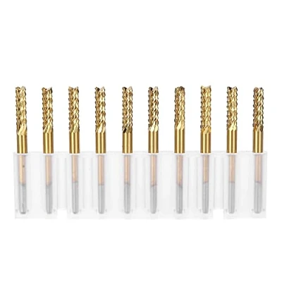 Imagen de 10pcs 3.175mm Fresa de carburo Molino extremo 1/8 &quot;Grabado titanio PCB corte Bit