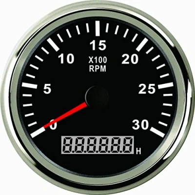 Imagen de ELING Tacómetro universal RPM REV Contador con cronómetro 3000RPM 85mm 9 32V luz de fondo