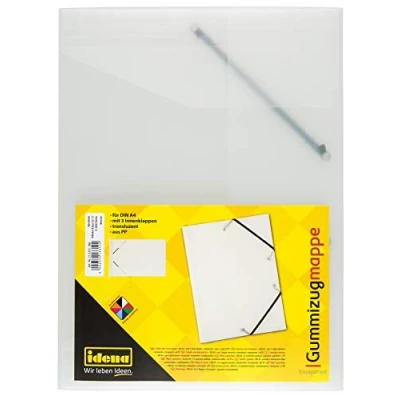Imagen de Idena 213312 Carpeta con banda elástica para DIN A4, de polipropileno, transparente, 1 ud.