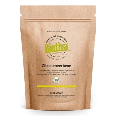 Imagen de Biotiva Infusión de cedrón orgánico 100 g 100% Aloysia citrodora vegano sin aditivos llenado y certificado en Alemania (DE ÖKO 005)