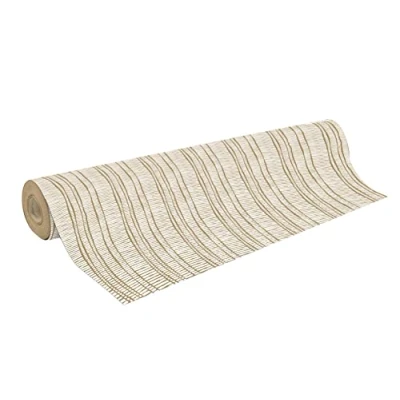 Imagen de Clairefontaine 223881C Una bobina de papel kraft en bruto reciclado, 50 x 70 cm g Diseño: trazos blancos, tiras blancas, ideal para envolver regalos, manualidades