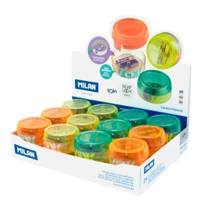 Imagen de MILAN® Caja expositora 24 sacapuntas con depósito SPIN, serie New Look