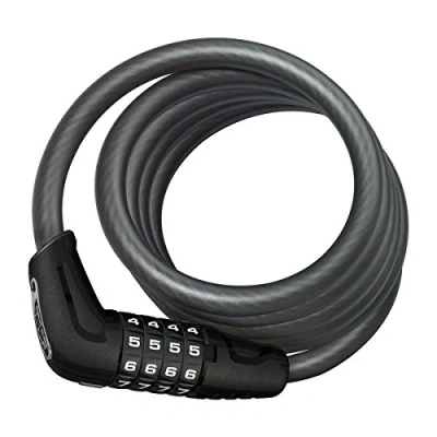 Imagen de ABUS candado de cable Numero 5510C/180 SCMU Juego candados para bicicletas con soporte dos ruedas y infantiles asequibles 10 mm nivel seguridad 3 Negro