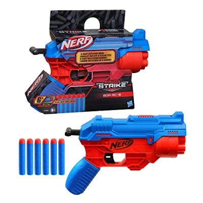 Imagen de Nerf Alpha Strike Boa RC 6 Blaster con tambor giratorio de dardos, dispara dardos seguidos, incluye Elite