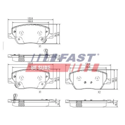 Imagen de FAST FT29169 Juego de pastillas freno Eje delantero FIAT: Tipo Familiar, Hatchback, Berlina