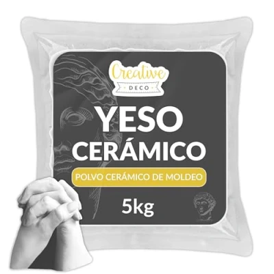 Imagen de Creative DECO Yeso Cerámico en Polvo Blanco 5 kg Masa de Moldeo para Modelar Inodoro Manualidades Artesanía Modelado Decoración Bricolaje Escultura