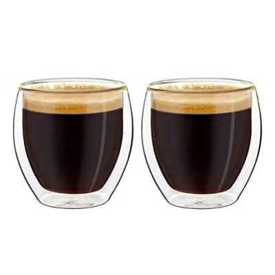Imagen de Creano Conjunto de 2 Vasos Doble Pared Café Expreso, Térmicos con Efecto Flotación 100ml