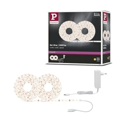Imagen de Paulmann 78974 Juego de strip SimpLED 10 m, LED 22 W, tira luz 3000 K blanco cálido, cinta con recubrimiento
