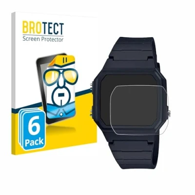 Imagen de BROTECT Protector Pantalla para Casio Unisex F 91W Transparente (6 Unidades) Anti Huellas