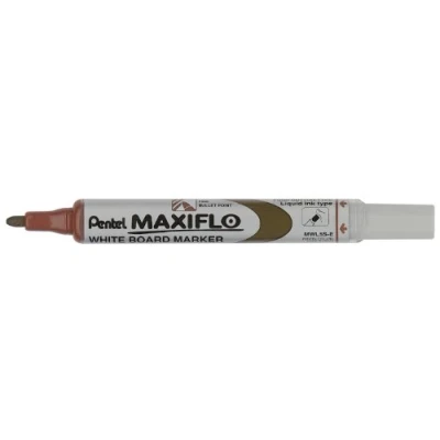 Imagen de Pentel Maxiflo Green Label marcador para pizarra blanca con punta cónica, color marrón