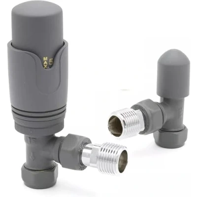 Imagen de Team Controls TRV Válvula termostática para radiador y protector de seguridad (15 mm), color gris antracita
