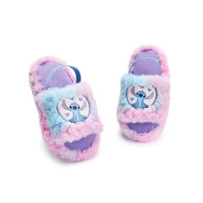 Imagen de Disney Lilo &amp; Stitch Zapatillas para Mujeres deslizantes con personaje en forma de corazón rosa y azul interior pelo correa elástica el talón