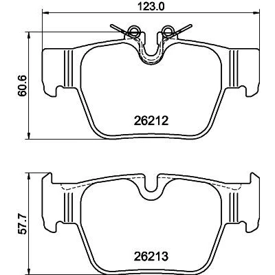 Imagen de HELLA 8DB 355 040 581 Juego de pastillas freno preparado para indicador desgaste MINI: Countryman, Clubman, BMW: 1 Hatchback, X2