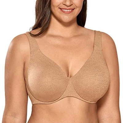 Imagen de DELIMIRA AISILIN Mujer Sujetador Talla Grande Reductor Sin Costuras Relleno Cuerda 110C