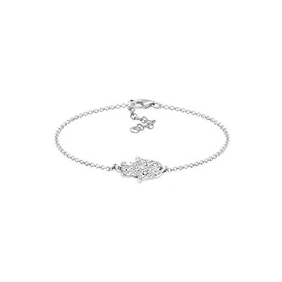 Imagen de Elli Pulseras Karma de mano las damas Hamsa con cristales en plata esterlina 925 bañada oro