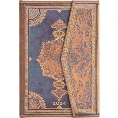 Imagen de Paperblanks Calendario de 12 meses 2024 índigo safávico verso Mini (100 x 140 mm)