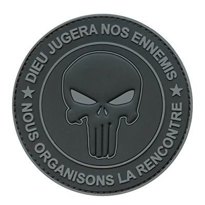Imagen de ACU Subdued Punisher DIEU JUGERA NOS ENNEMIS DEVGRU Morale PVC 3D Touch Fastener Patch