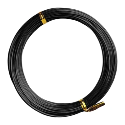 Imagen de 1 alambre de aluminio para manualidades, 30 m x mm, flexible flores, multiusos joyas, jardinería, juguetes bricolaje (negro)