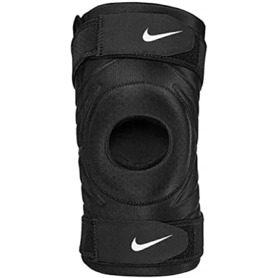 Imagen de Nike Pro Open Knee Strap Sleeve Black White Tobilleras, Rodilleras, férulas y cabestrillos, Adultos Unisex, Multicolor, S