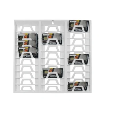 Imagen de SCM PC Card GmbH Soporte de pared para 30 tarjetas empleado, color blanco, ideal registrar el tiempo, grabación temporizador, oficinas, talleres, gimnasios, etc.