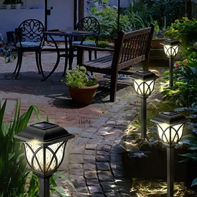 Imagen de Görvitor Balizas Solares de Jardin, 6 IP65 Impermeable Lamparas Exterior Blanco Cálido Luces LED Jardin Calle Pasarela Césped Terraza